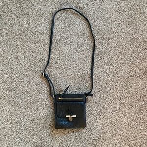 Black leather purse.